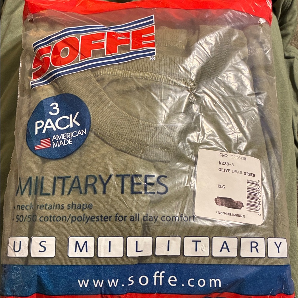Soffe Men’s Olive Green Military Tees 3-Pack
AND 9 Men’s GILDAN XL Tee’s.  NEW. - Picture 3 of 3